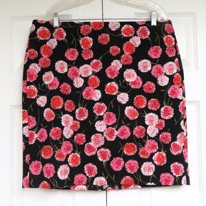 Talbots 16P Floral Cotton Pencil Skirt